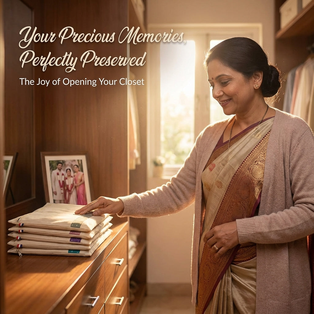 Livio Cotton Saree Protector Bags (Pack of 10)