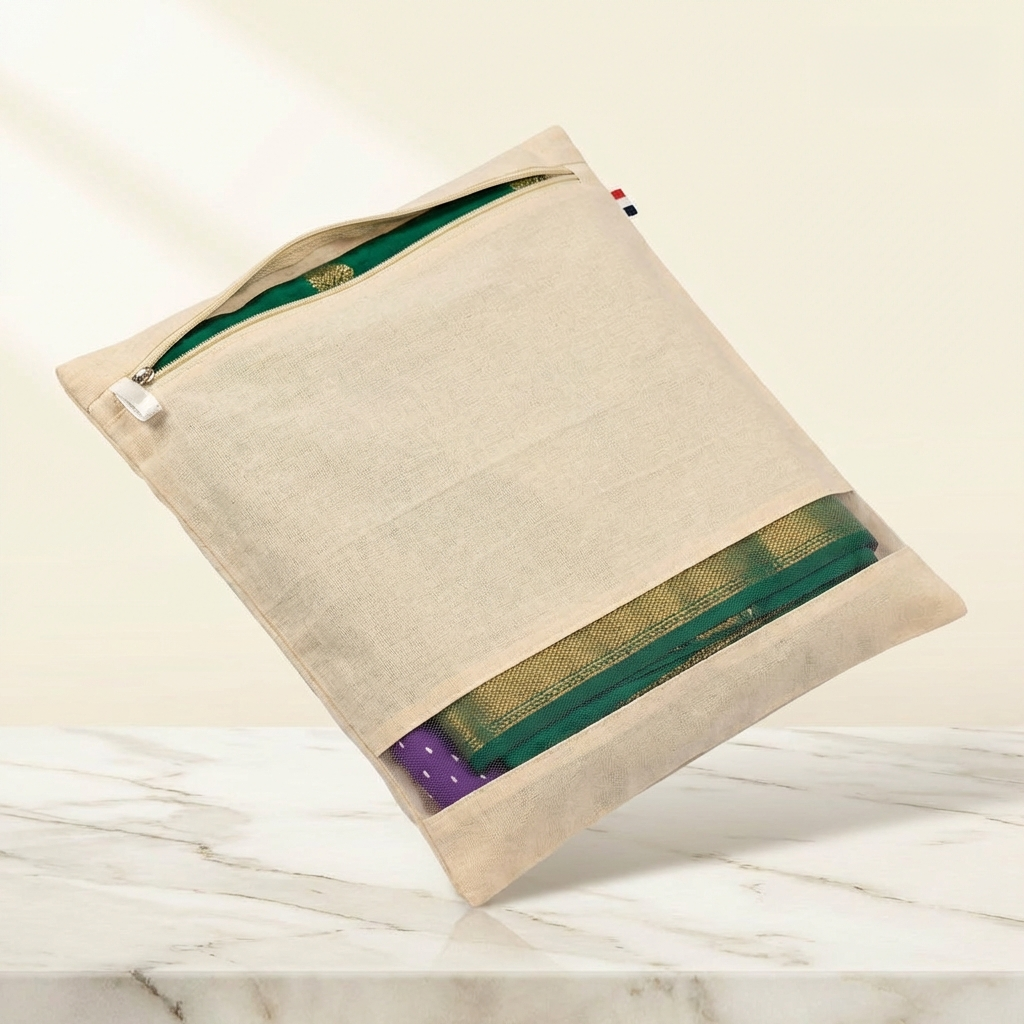 Livio Cotton Saree Protector Bags (Pack of 10)